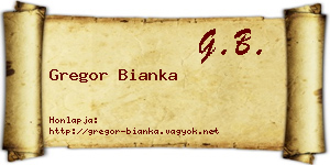 Gregor Bianka névjegykártya